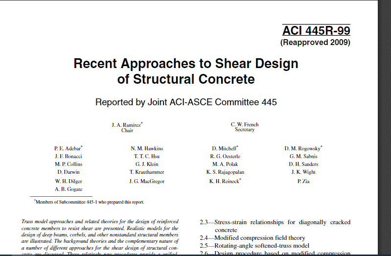 Recent Approaches to Shear Design of Structural Concrete 2