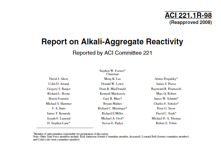 Report on Alkali-Aggregate Reactivity 2