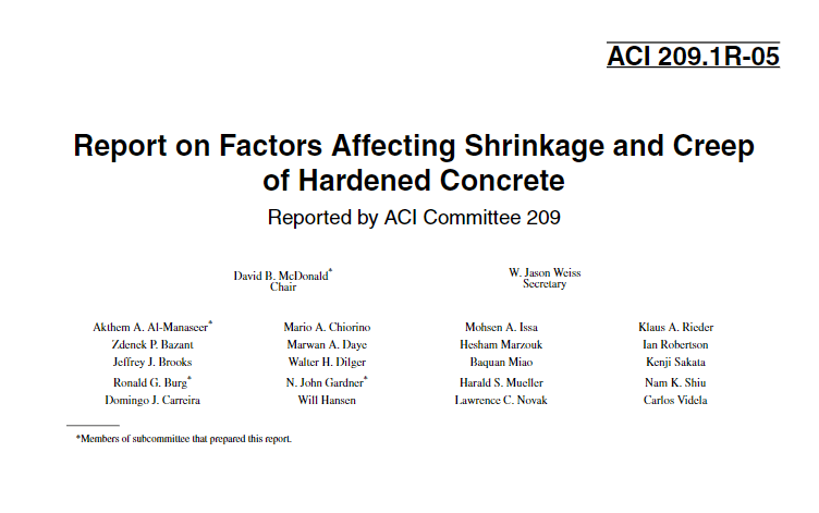 Report on Factors Affecting Shrinkage and Creep of Hardened Concrete 2