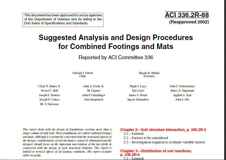 Suggested Analysis and Design Procedures for Combined Footings and Mats ACI 336.2R-88 1