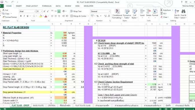 Flat Slab Analysis & Design Spreadsheet 16