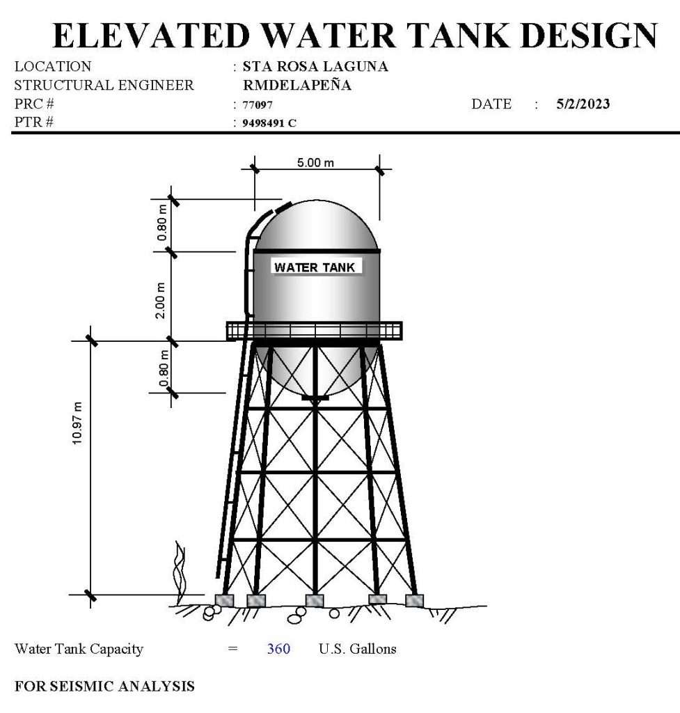 Elevated tank design excel sheet 15