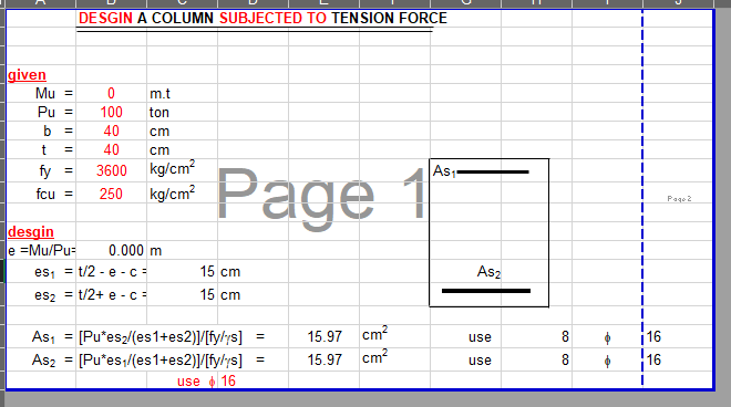 DESGIN A COLUMN SUBJECTED TO TENSION FORCE 14