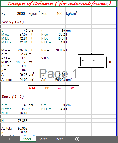 Design of Column for external frame 4